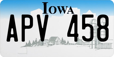 IA license plate APV458