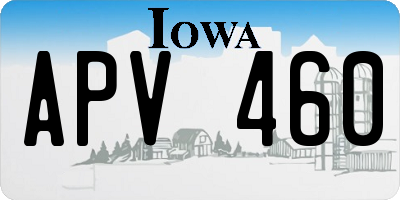 IA license plate APV460