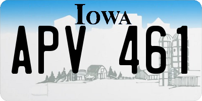 IA license plate APV461