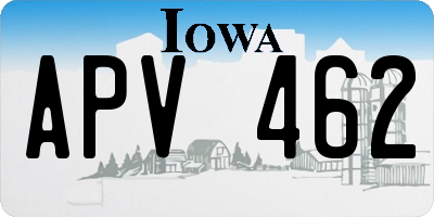 IA license plate APV462