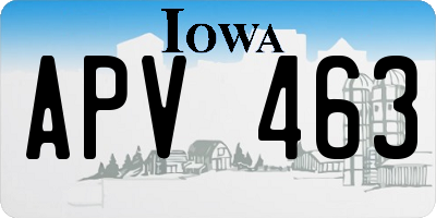 IA license plate APV463
