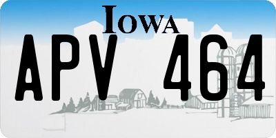 IA license plate APV464