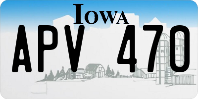 IA license plate APV470