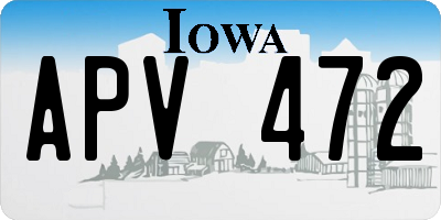 IA license plate APV472