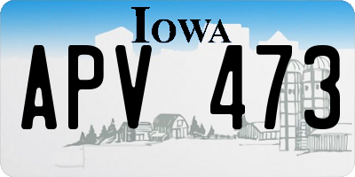 IA license plate APV473
