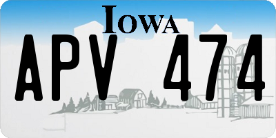IA license plate APV474