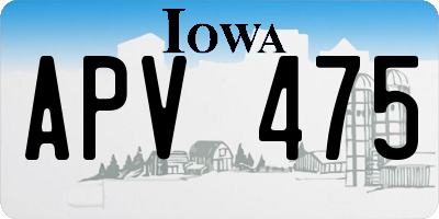 IA license plate APV475