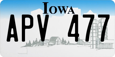 IA license plate APV477