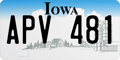 IA license plate APV481