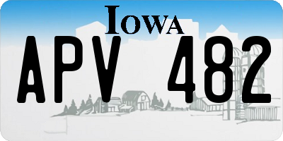 IA license plate APV482