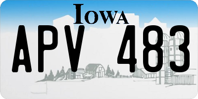 IA license plate APV483