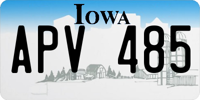IA license plate APV485
