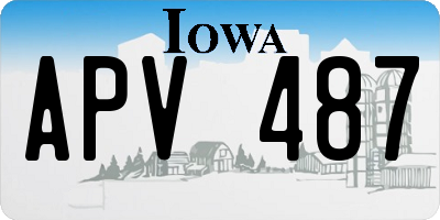 IA license plate APV487