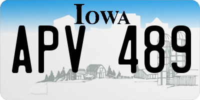 IA license plate APV489