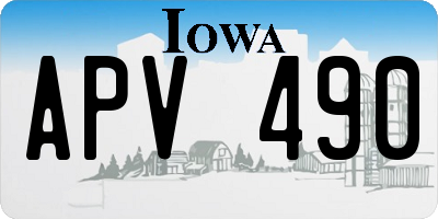 IA license plate APV490