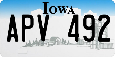 IA license plate APV492