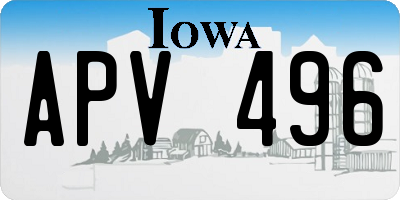 IA license plate APV496