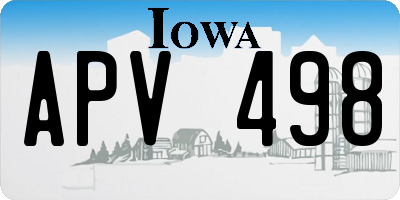 IA license plate APV498