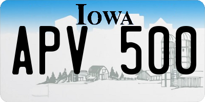 IA license plate APV500