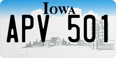 IA license plate APV501