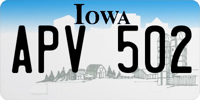 IA license plate APV502