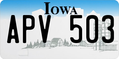 IA license plate APV503
