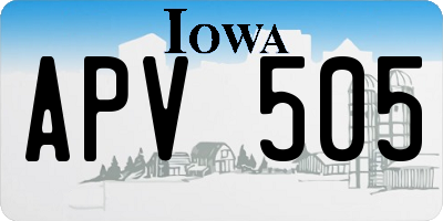 IA license plate APV505