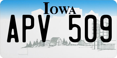 IA license plate APV509