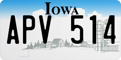 IA license plate APV514