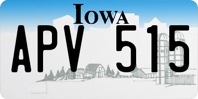 IA license plate APV515