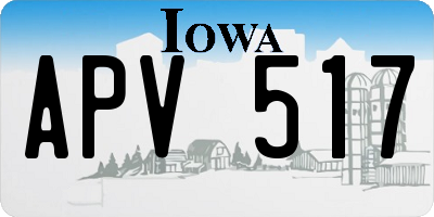 IA license plate APV517