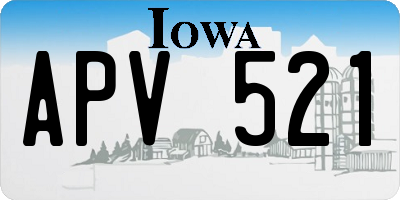 IA license plate APV521