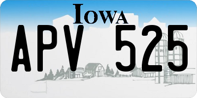 IA license plate APV525