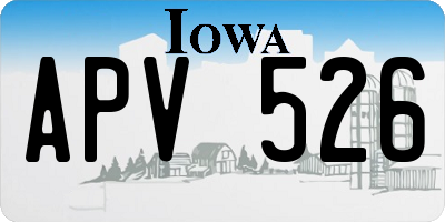 IA license plate APV526