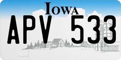 IA license plate APV533
