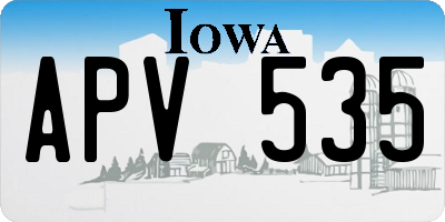IA license plate APV535