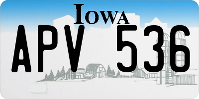 IA license plate APV536