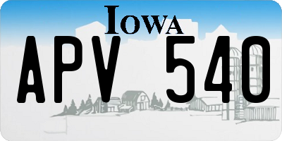 IA license plate APV540