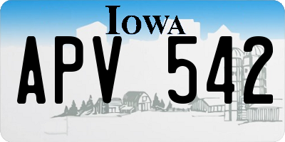 IA license plate APV542