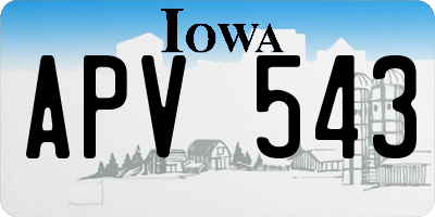 IA license plate APV543