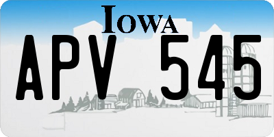 IA license plate APV545