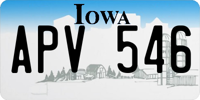 IA license plate APV546