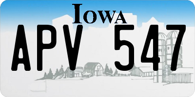 IA license plate APV547