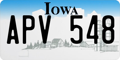 IA license plate APV548