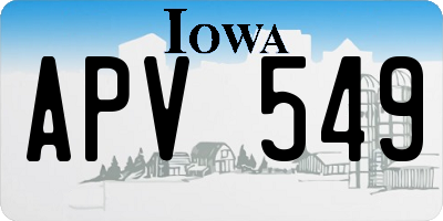 IA license plate APV549