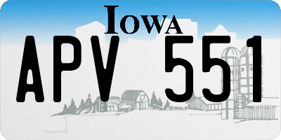 IA license plate APV551