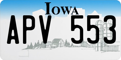 IA license plate APV553