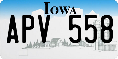 IA license plate APV558