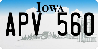 IA license plate APV560