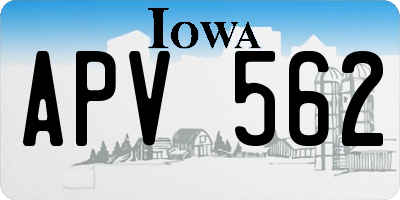 IA license plate APV562